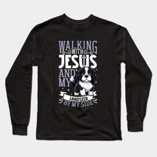Jesus and dog - Landseer Long Sleeve T-Shirt